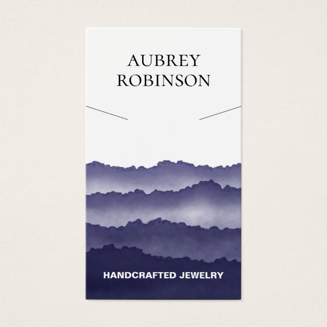 Cartes De Visite Magic Misty Mountains Blue Collier Display Card (Devant)