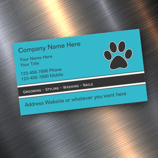 Cartes de visite magnétiques (Pet Care Business Cards by Custombuisnesstemplates)