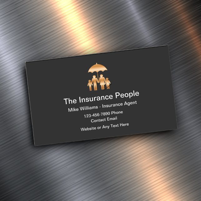 Cartes de visite magnétiques d'agent d'assurance é (Créateur téléchargé)