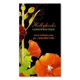 Cartes de visite magnétiques floraux de Hollyhocks