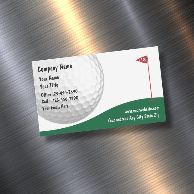 Cartes de visite magnétiques sur le thème de Golf  (Créateur téléchargé)