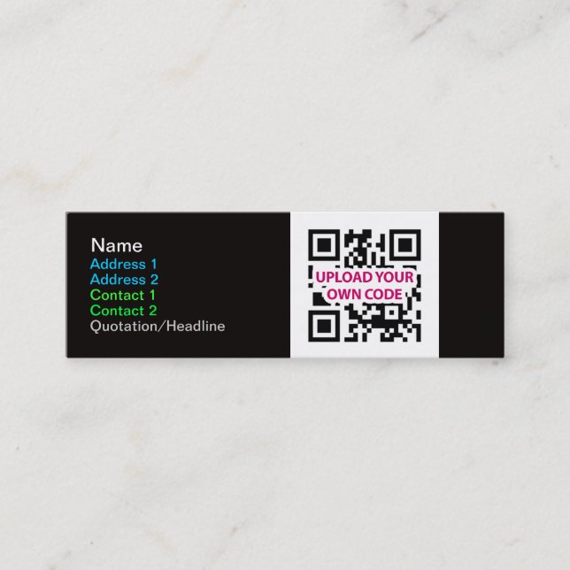 Cartes de visite maigres de code de QR (Devant)
