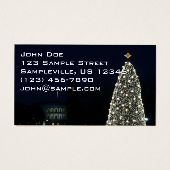 Cartes De Visite Maison Blanche et Fête nationale des arbres de Noë (Devant)