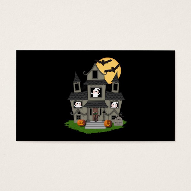 Cartes De Visite Maison hantée d'Halloween (Devant)