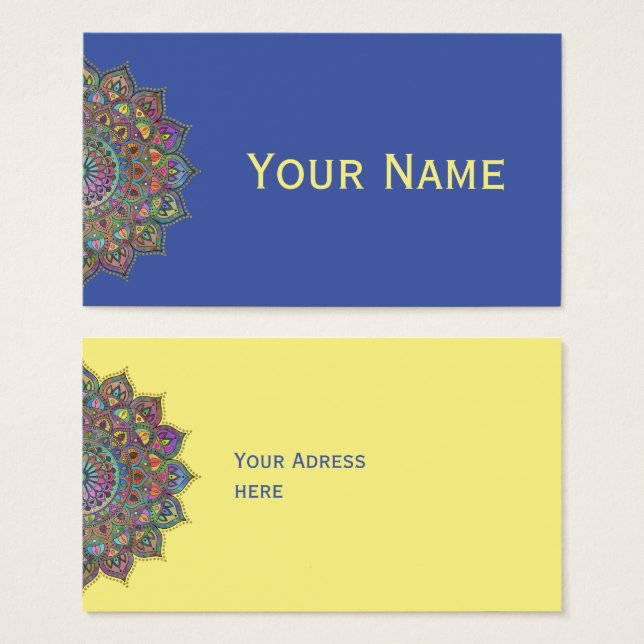 Cartes De Visite Mandala Inde Style 1 (Devant & derrière)
