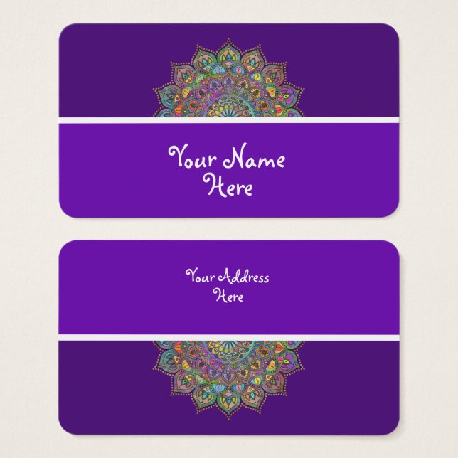 Cartes De Visite Mandala Inde Style 1 (Devant & derrière)