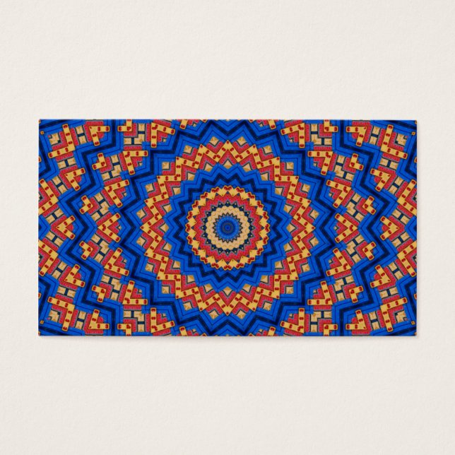 Cartes De Visite Mandala orange bleu (Devant)