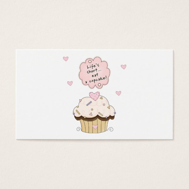 Cartes De Visite Mange Un Cupcake (Devant)