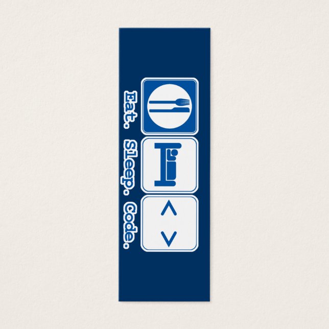Cartes De Visite manger dormir coder (html) signet (Devant)