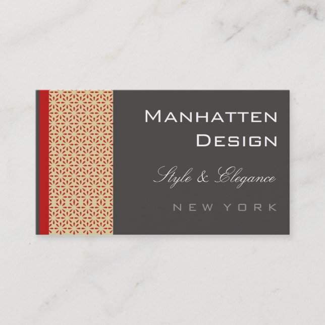 cartes de visite > Manhattan [rouge-foncé] (Devant)