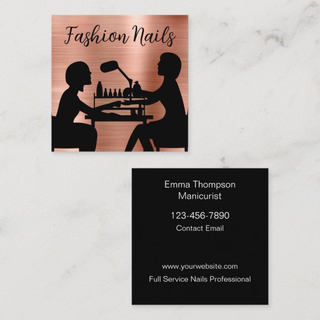 Cartes de visite manucure clous mode (Devant / Derrière)