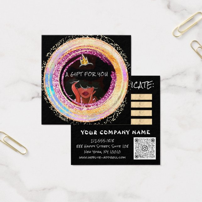 Cartes De Visite Maquillage à ongles personnalisé Code QR Logo Or (Bureau)