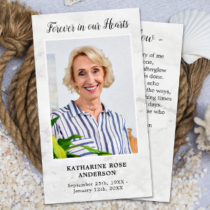 Cartes De Visite Marble Memorial Sympathy Photo Funeral Prayer Card