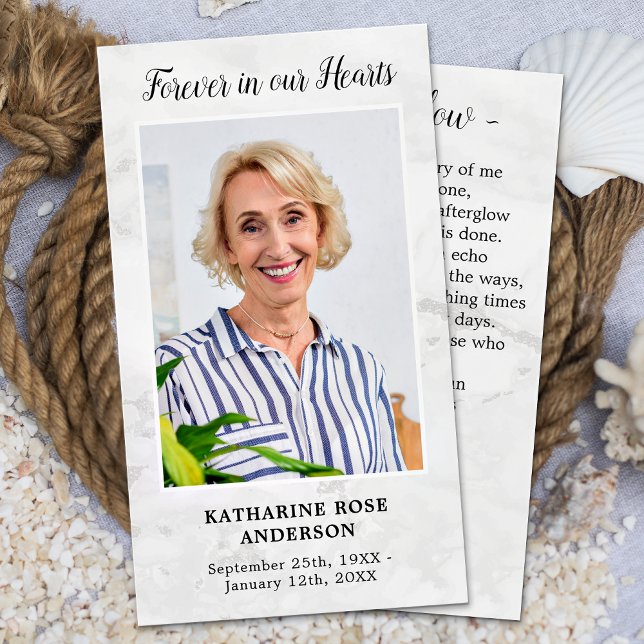 Cartes De Visite Marble Memorial Sympathy Photo Funeral Prayer Card (Créateur téléchargé)