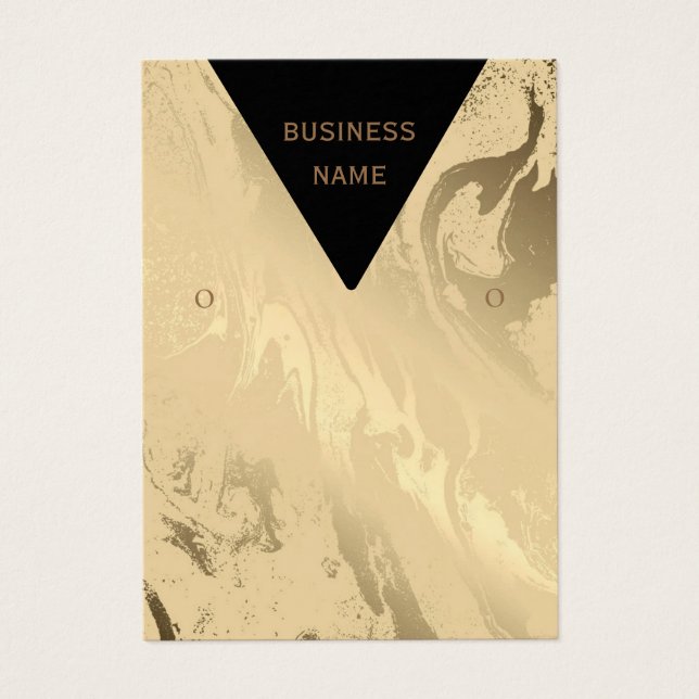 Cartes De Visite Marbre élégant noir et or (Devant)