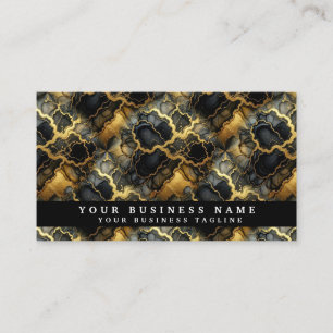 Cartes de visite Marbre Noir & Or Luxeuses