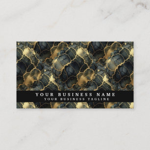 Cartes de visite Marbre Noir & Or Luxeuses