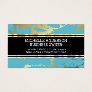 Cartes De Visite Marbre or turquoise