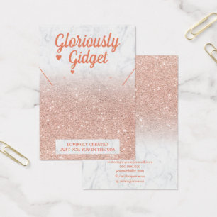 Cartes De Visite Marbre rose or parties scintillant boucles d'oreil