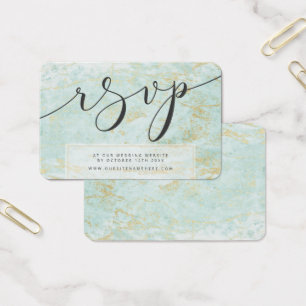 Cartes De Visite Marbres modernes dans Ocean & Gold RSVP Insertion
