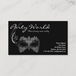 Cartes de visite Mardi Gras Masque Noir