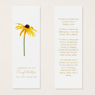 Cartes De Visite Marguerite à œil noir Simple signet mémorial min