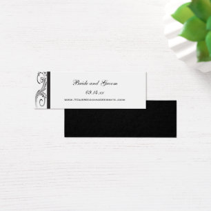 Cartes De Visite Mariage Black and White Swirls