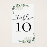Cartes De Visite MARIAGE BUDGET Eucalyptus Petit numéro de table<br><div class="desc">Cette élégante carte à table d'eucalyptus fait partie d'une suite mariage coordonnée qui est disponible dans notre magasin. **VEUILLEZ LIRE AVANT DE COMMANDER** Si vous modifiez la forme ou la taille ou choisissez un autre produit et que le design est recadré de quelque façon que ce soit ou ne semble...</div>