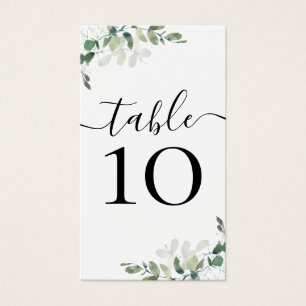 Cartes De Visite MARIAGE BUDGET Eucalyptus Petit numéro de table