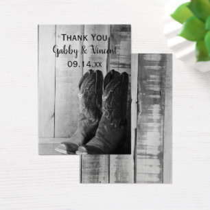 Cartes De Visite Mariage campagnard Rustic Cowboy Boots Favoriser T