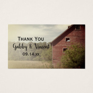 Cartes De Visite Mariage campagnard Rustique Rouge Grange Favoriser