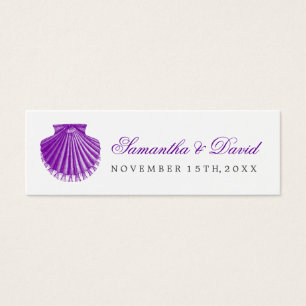 Cartes De Visite Mariage de plage Favor Tag Coquille de Saint-Jacqu