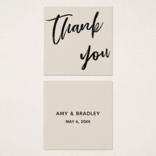 Cartes De Visite Mariage décontracté Merci d'écriture manuscrite Fa