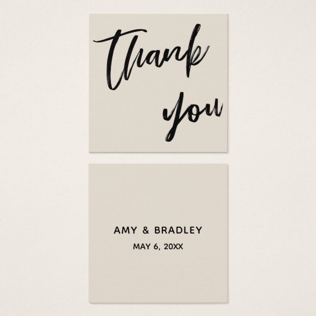 Cartes De Visite Mariage décontracté Merci d'écriture manuscrite Fa (Devant & derrière)