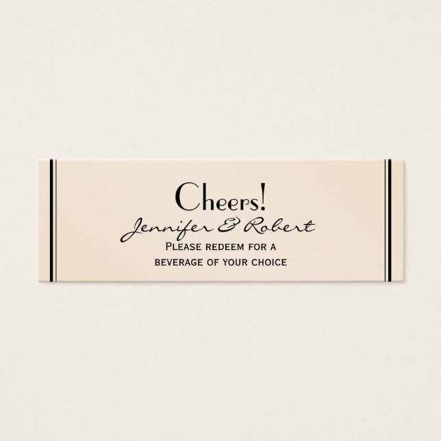 Cartes De Visite Mariage Elegance Eggshell Buvez des Billets (Devant)