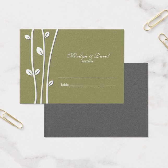 Cartes De Visite Mariage Escort à branches blanches (Bureau)