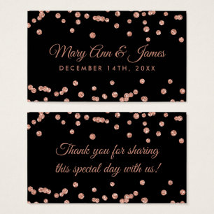 Cartes De Visite Mariage Favor Tag Rose Parties scintillant or Conf