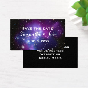 Cartes De Visite Mariage Galaxie Pourpre Planétarium Enregistrez la