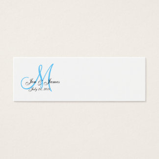 Cartes De Visite Mariage marié Groom Date Monogram BlueProfile Card