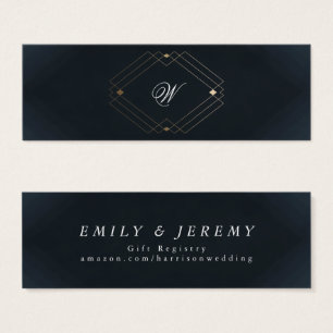 Cartes De Visite Mariage Monogramme de la marine classique