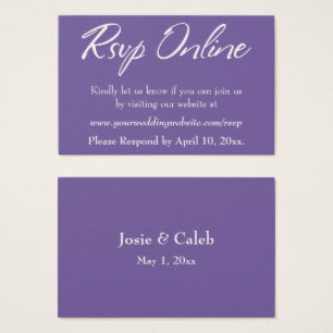 Cartes De Visite Mariage RSVP en ligne Insérer un script blanc et v