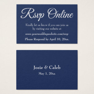 Cartes De Visite Mariage RSVP en ligne Insérer un script blanc & Ma