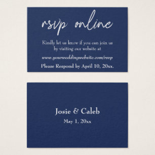 Cartes De Visite Mariage RSVP en ligne Insérer un script blanc & Ma