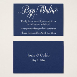 Cartes De Visite Mariage RSVP en ligne Insérer un script blanc & Ma