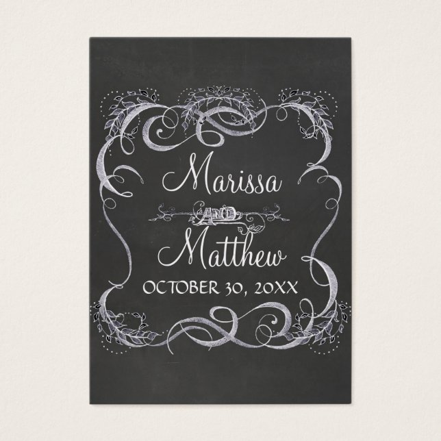 Cartes De Visite Mariage rustique de la feuille typographique (Devant)