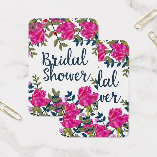 Cartes De Visite Mariage Shower Roses Vintage (Bureau)
