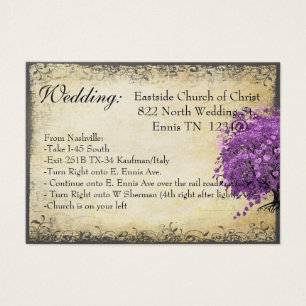 Cartes De Visite Mariage sous l'arbre à feuilles en forme de cœur v