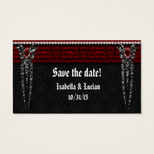 Cartes De Visite Mariage Vampire de Damask Bijoux Rouge