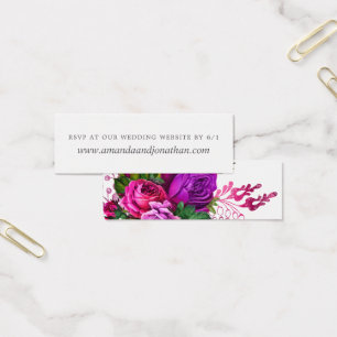 Cartes De Visite Mariage vintage Fuchsia et Purple Shabby RSVP