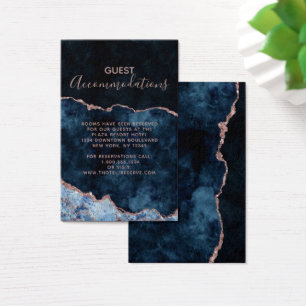 Cartes De Visite Marine Blue Agate Mariage Hébergements Insérer une